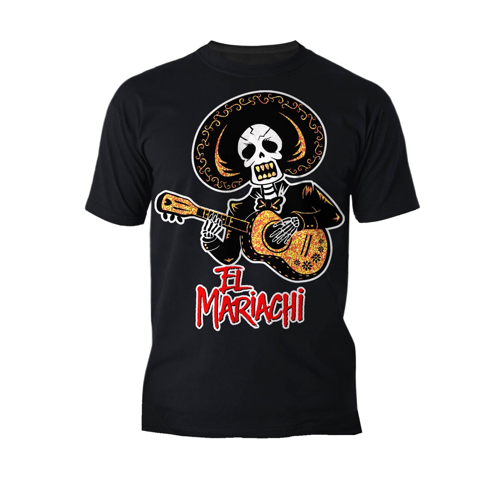 Halloween Day Of The Dead El Mariachi Guitar Sugar Skull Official Men's T-shirt