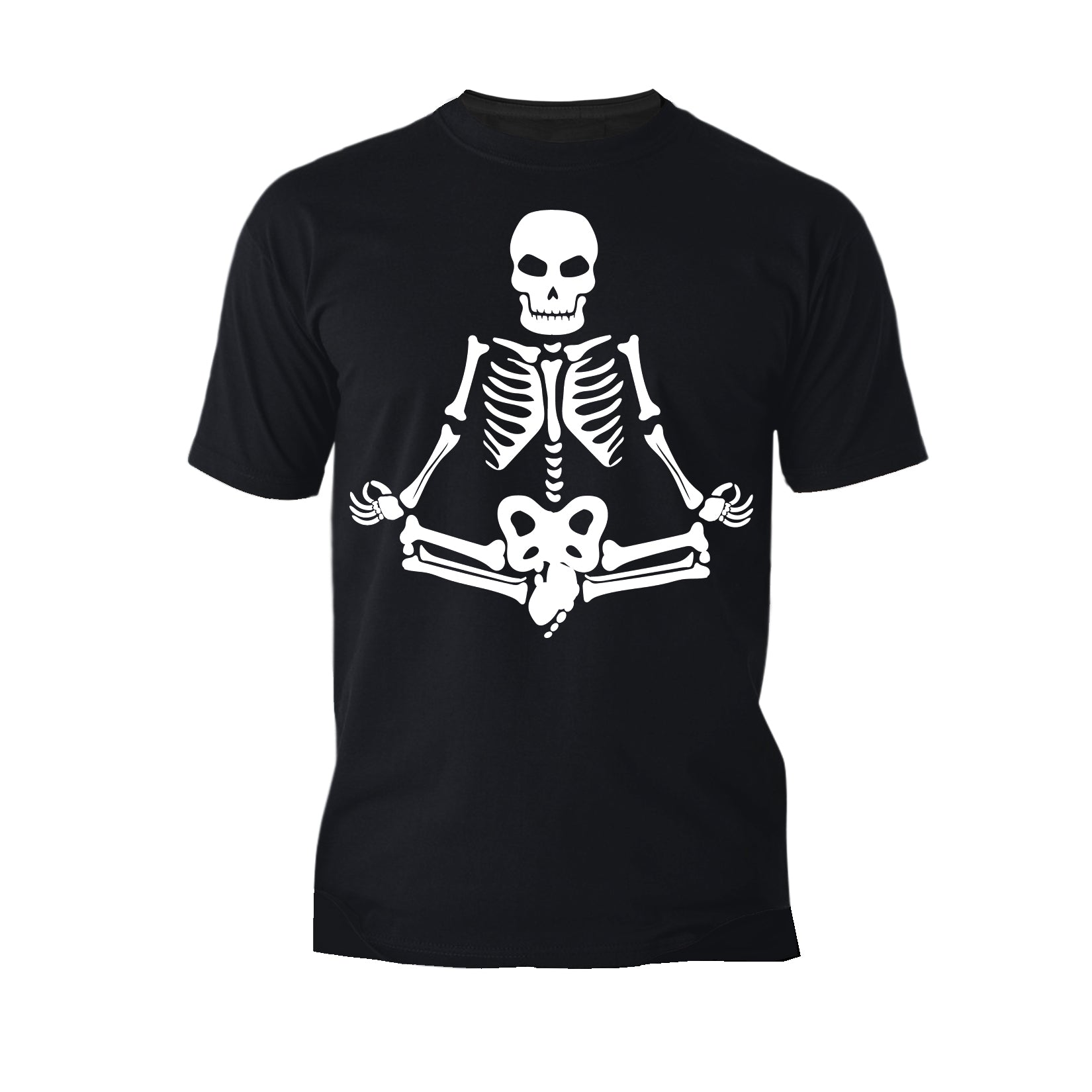Halloween Day Of The Dead Namaste Lotus Skeleton Stencil Official Men's T-shirt