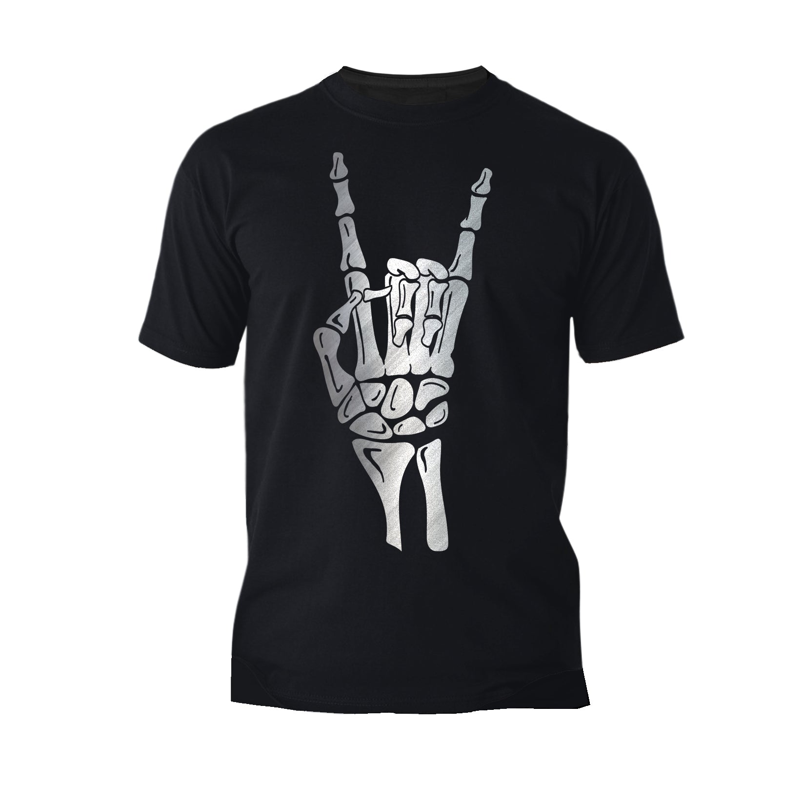Halloween Day Of The Dead Occult Metal Horns Sign Skeleton Official Men's T-shirt