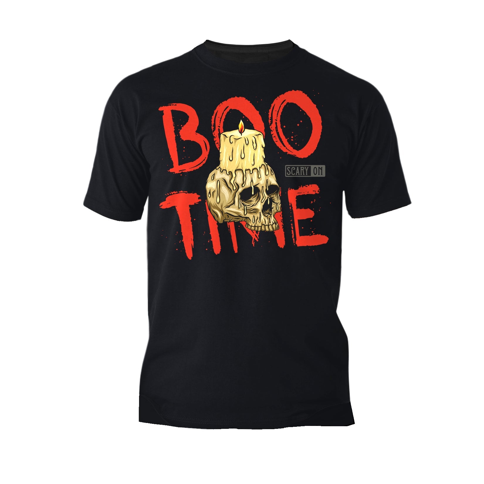 Halloween Horror Boo Time Skull Candle Scary Retro 80s Official Men's T-shirt