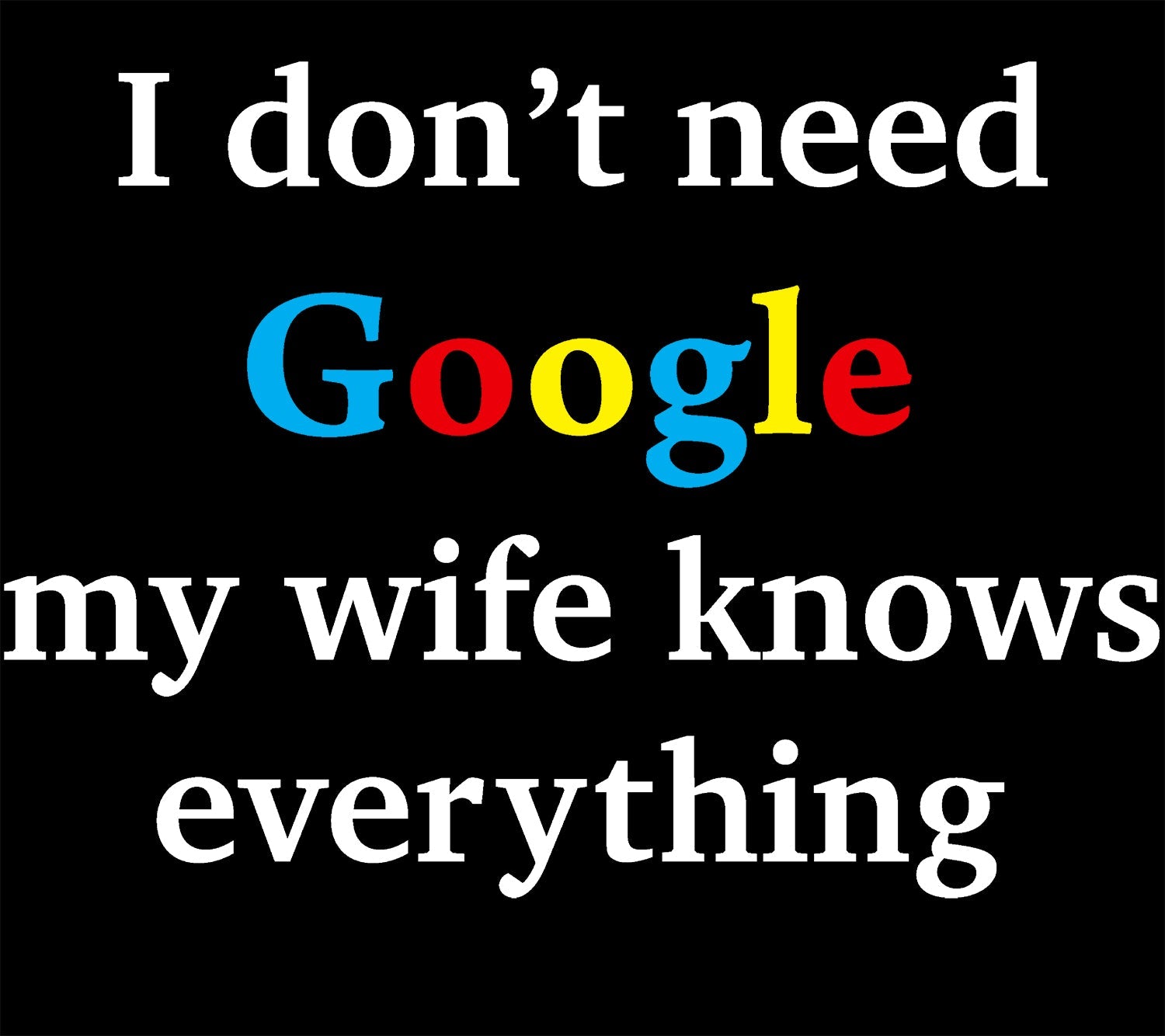 UA Just for Lolz I Don't Need Google My Wife Knows Everything Men's T-shirt ()