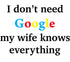 UA Just for Lolz I Don't Need Google My Wife Knows Everything Men's T-shirt ()