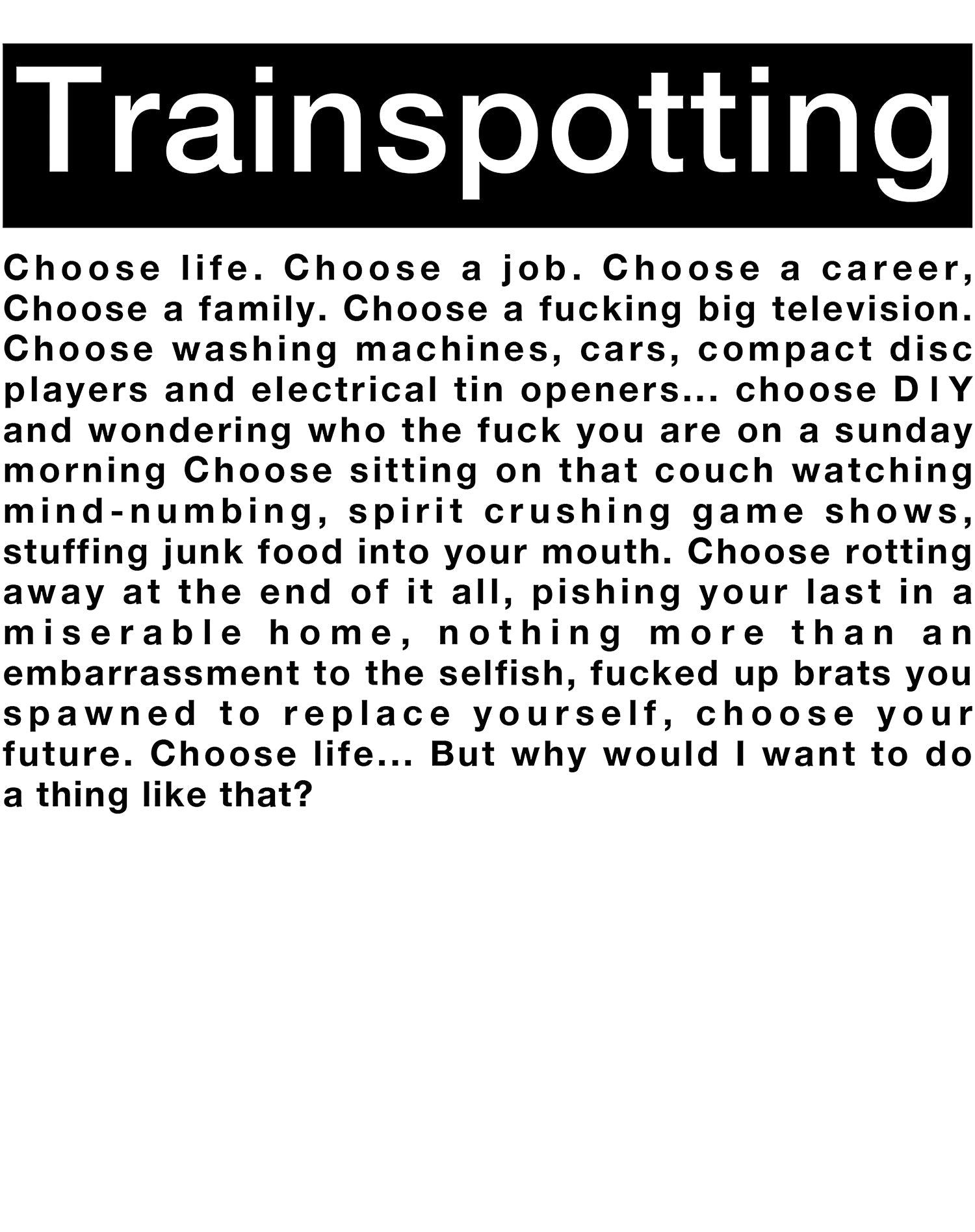 UA Just for Lolz Trainspotting Men's T-shirt ()