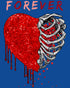 Valentine Graphic Bleeding Sparkle Heart Wild Love Forever Women's T-shirt