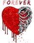 Valentine Graphic Bleeding Sparkle Heart Wild Love Forever Men's T-shirt