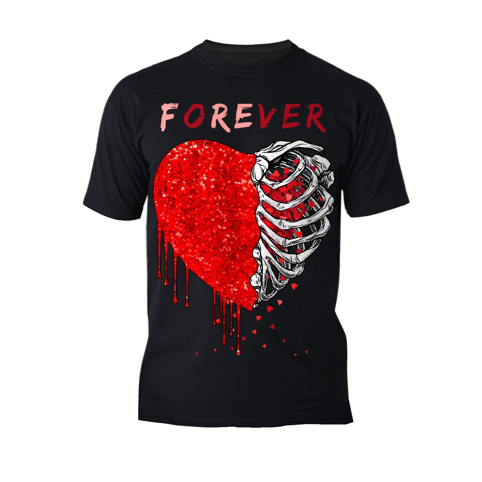 Valentine Graphic Bleeding Sparkle Heart Wild Love Forever Men's T-shirt