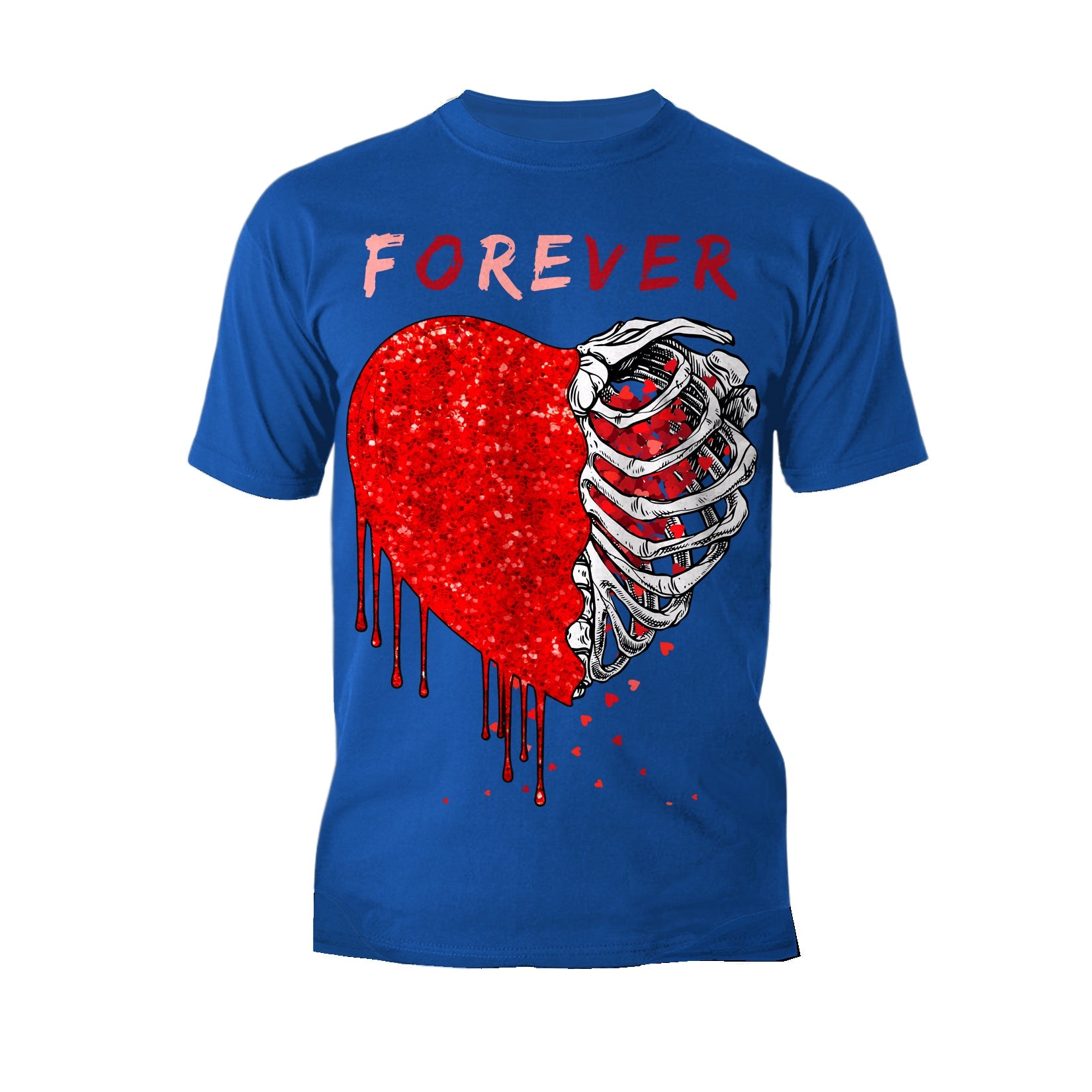 Valentine Graphic Bleeding Sparkle Heart Wild Love Forever Men's T-shirt