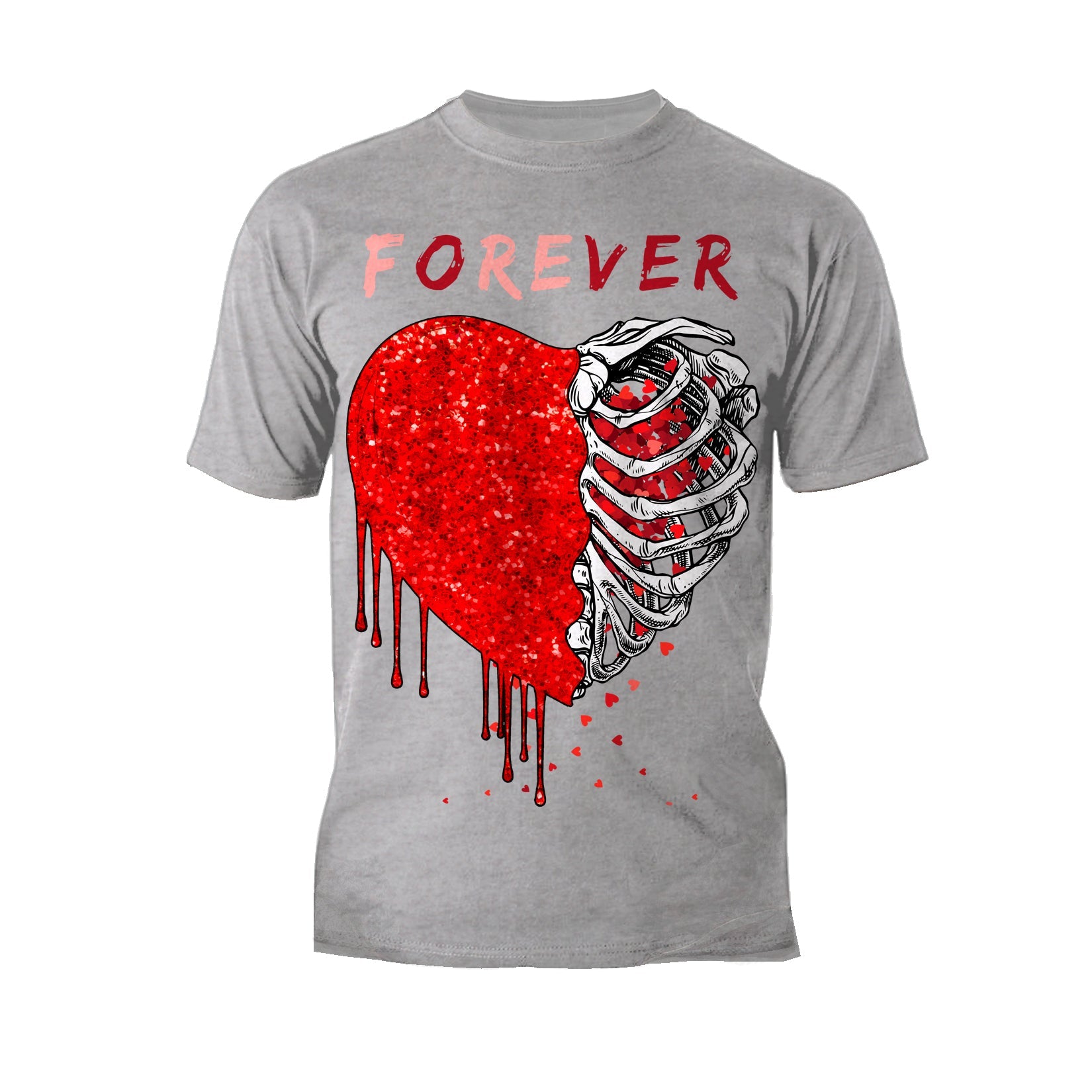 Valentine Graphic Bleeding Sparkle Heart Wild Love Forever Men's T-shirt