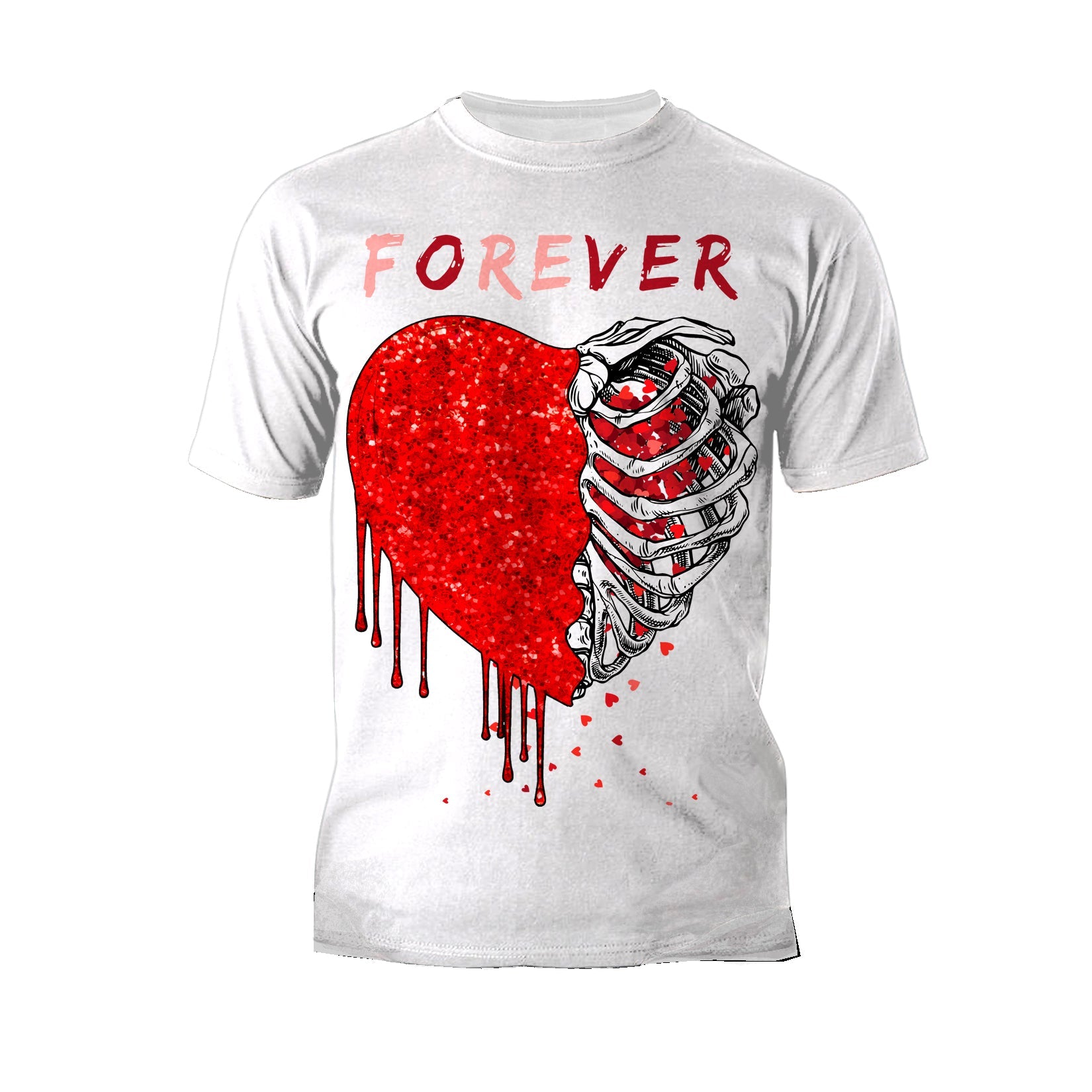 Valentine Graphic Bleeding Sparkle Heart Wild Love Forever Men's T-shirt