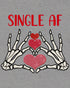 Valentine Graphic Love Rebels Single AF Skeleton Heart Dark Women's T-shirt