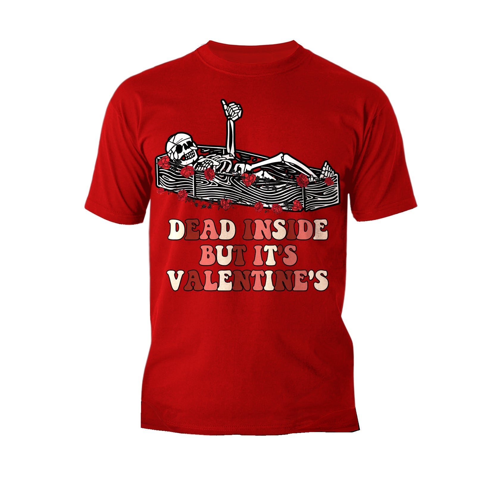 Valentine Graphic Surprise Sarcastic Skeleton Dead Inside Men's T-shirt