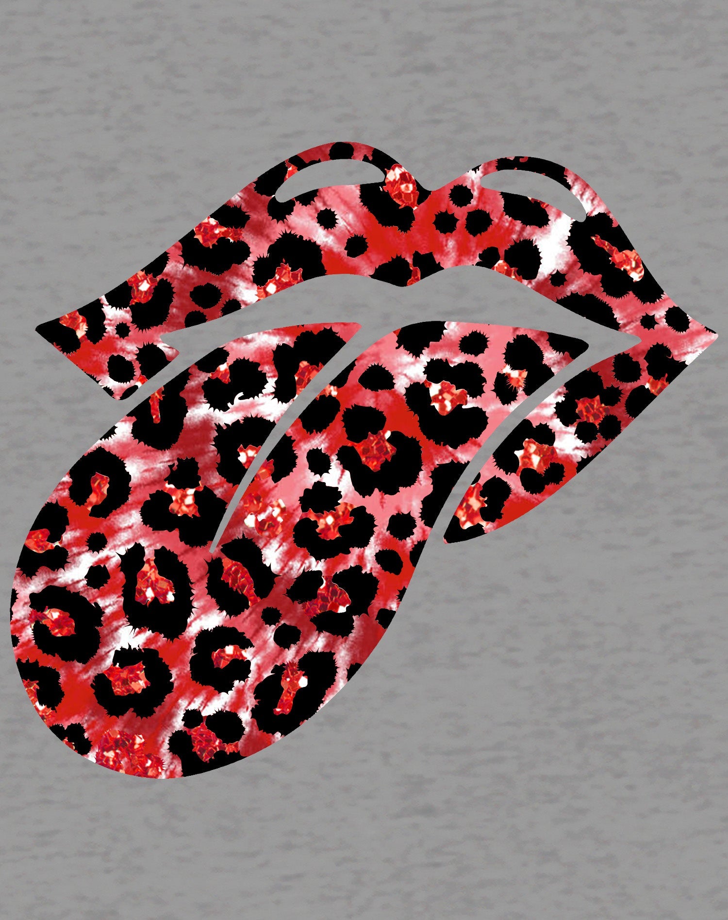 Valentine Retro Leopard Kiss & Rock 'n' Roll Playful Tongue Women's T-shirt