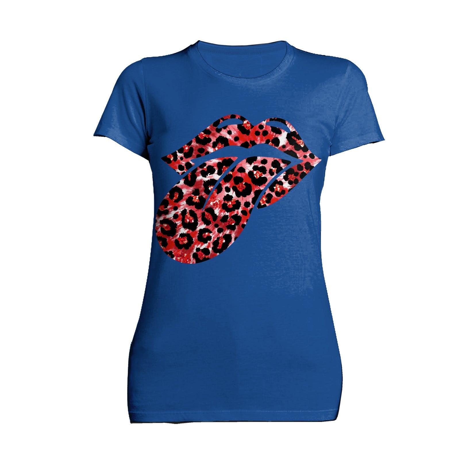 Valentine Retro Leopard Kiss & Rock 'n' Roll Playful Tongue Women's T-shirt