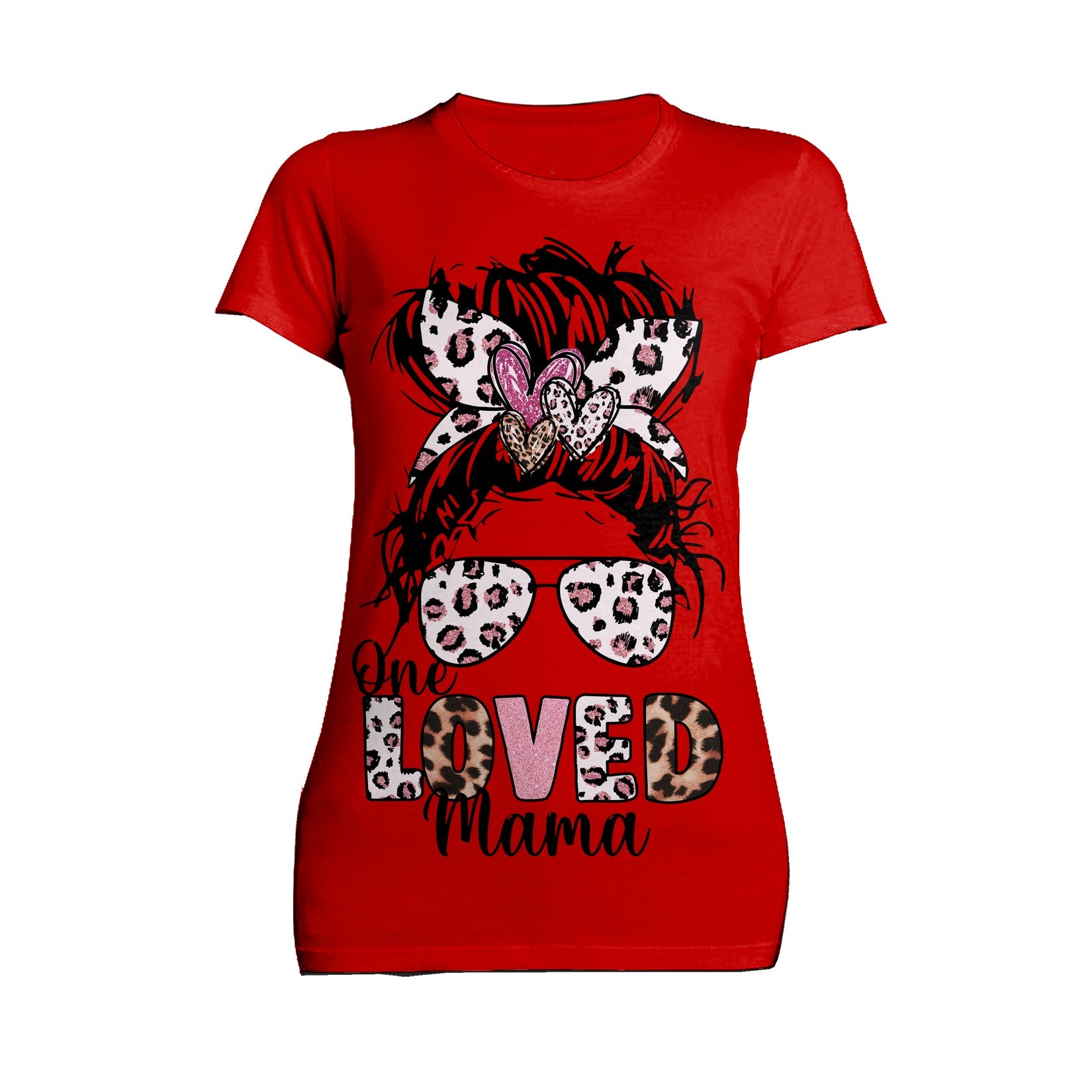 Valentine Retro One Love Mama Animal Print Women's T-shirt