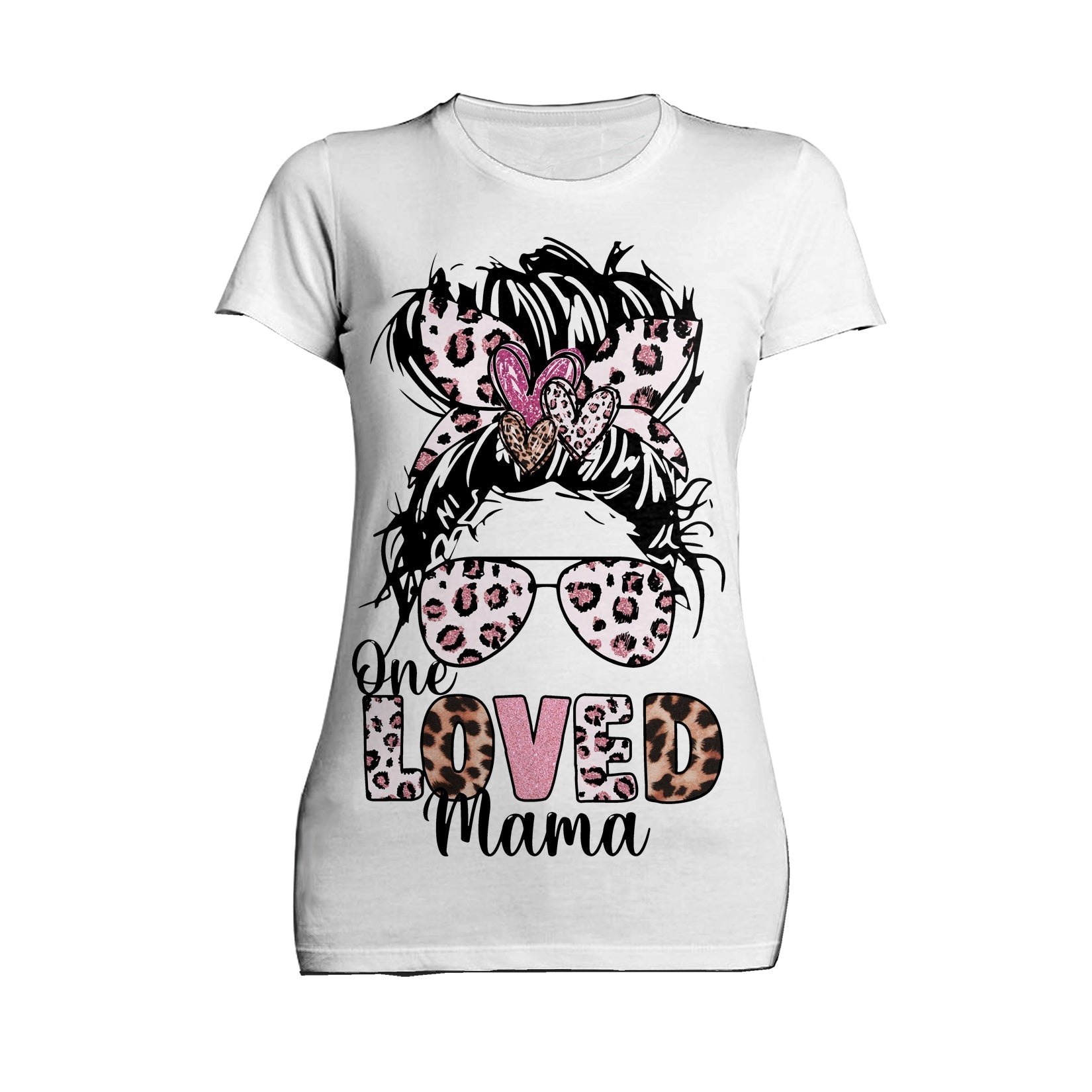 Valentine Retro One Love Mama Animal Print Women's T-shirt