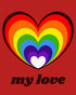 Vintage Valentine Rainbow Heart My Love Women's T-shirt