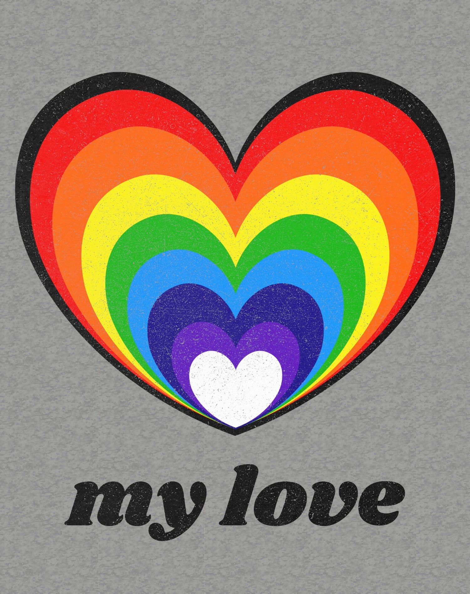 Vintage Valentine Rainbow Heart My Love Women's T-shirt