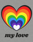 Vintage Valentine Rainbow Heart My Love Women's T-shirt