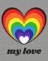 Vintage Valentine Rainbow Heart My Love Women's T-shirt