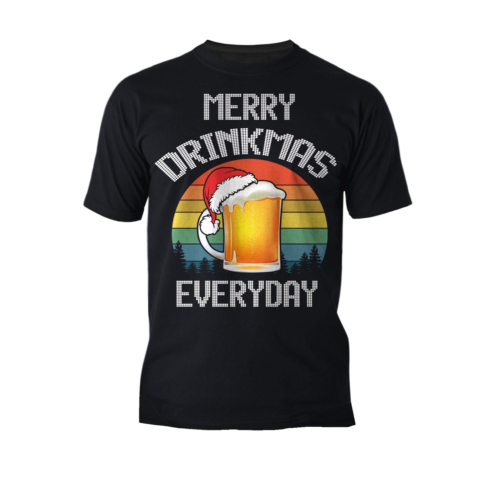 Christmas Beer Lover Merry Drinkmas Funny Dad Joke Meme Xmas Men's T-Shirt