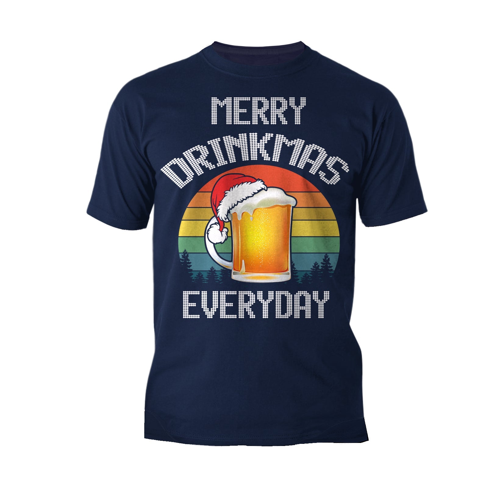 Christmas Beer Lover Merry Drinkmas Funny Dad Joke Meme Xmas Men's T-Shirt