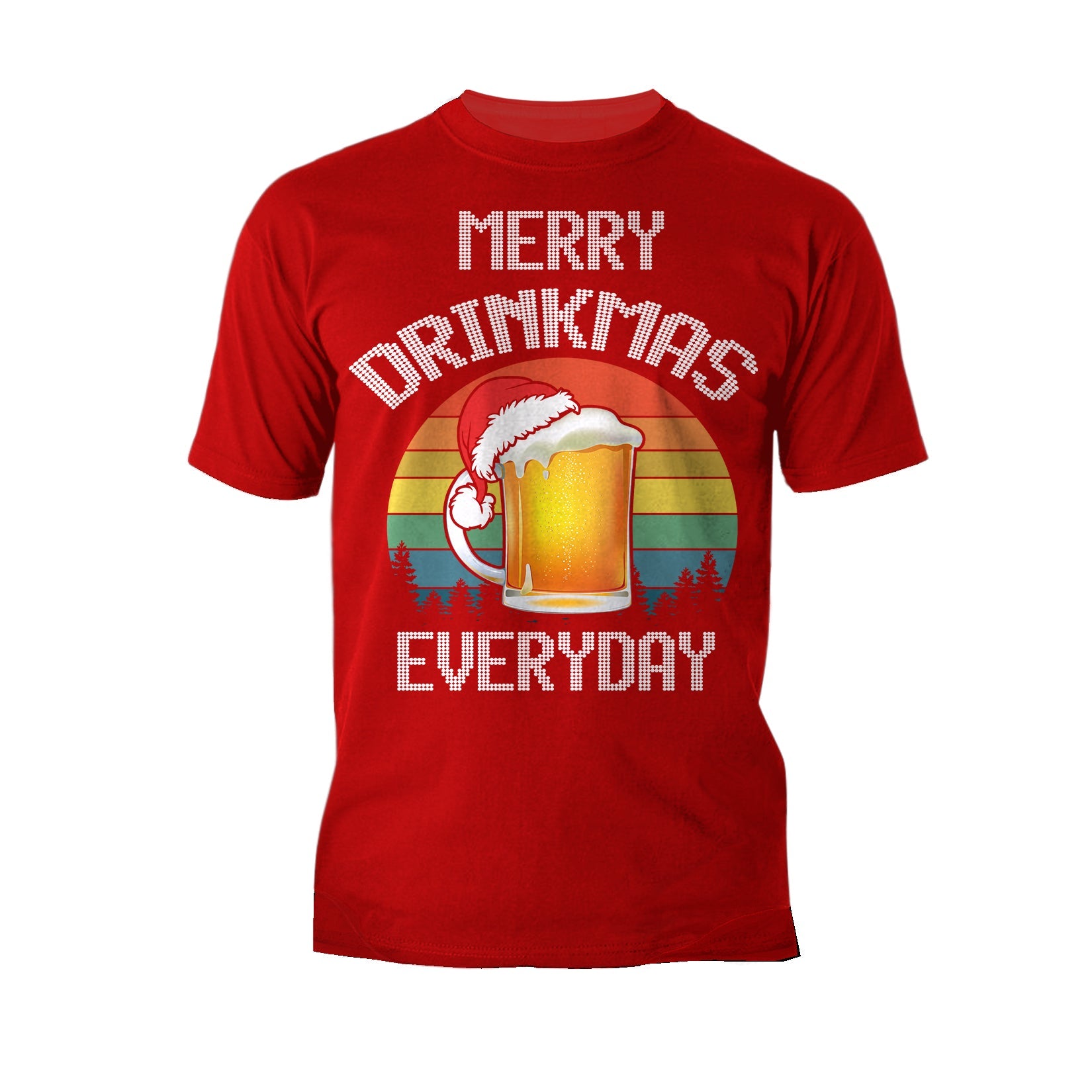 Christmas Beer Lover Merry Drinkmas Funny Dad Joke Meme Xmas Men's T-Shirt