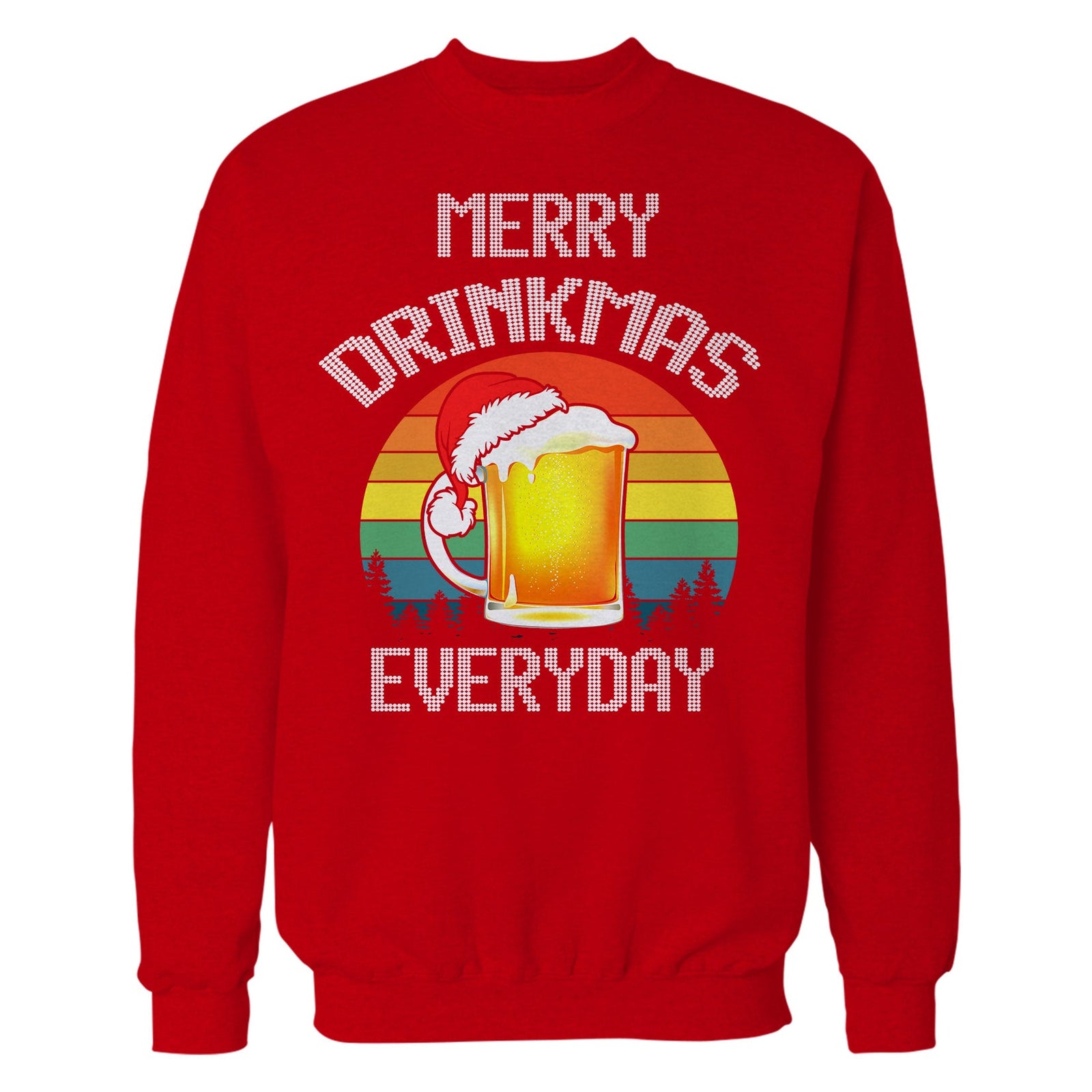 Christmas Beer Lover Merry Drinkmas Funny Dad Joke Meme Xmas Unisex Sweatshirt