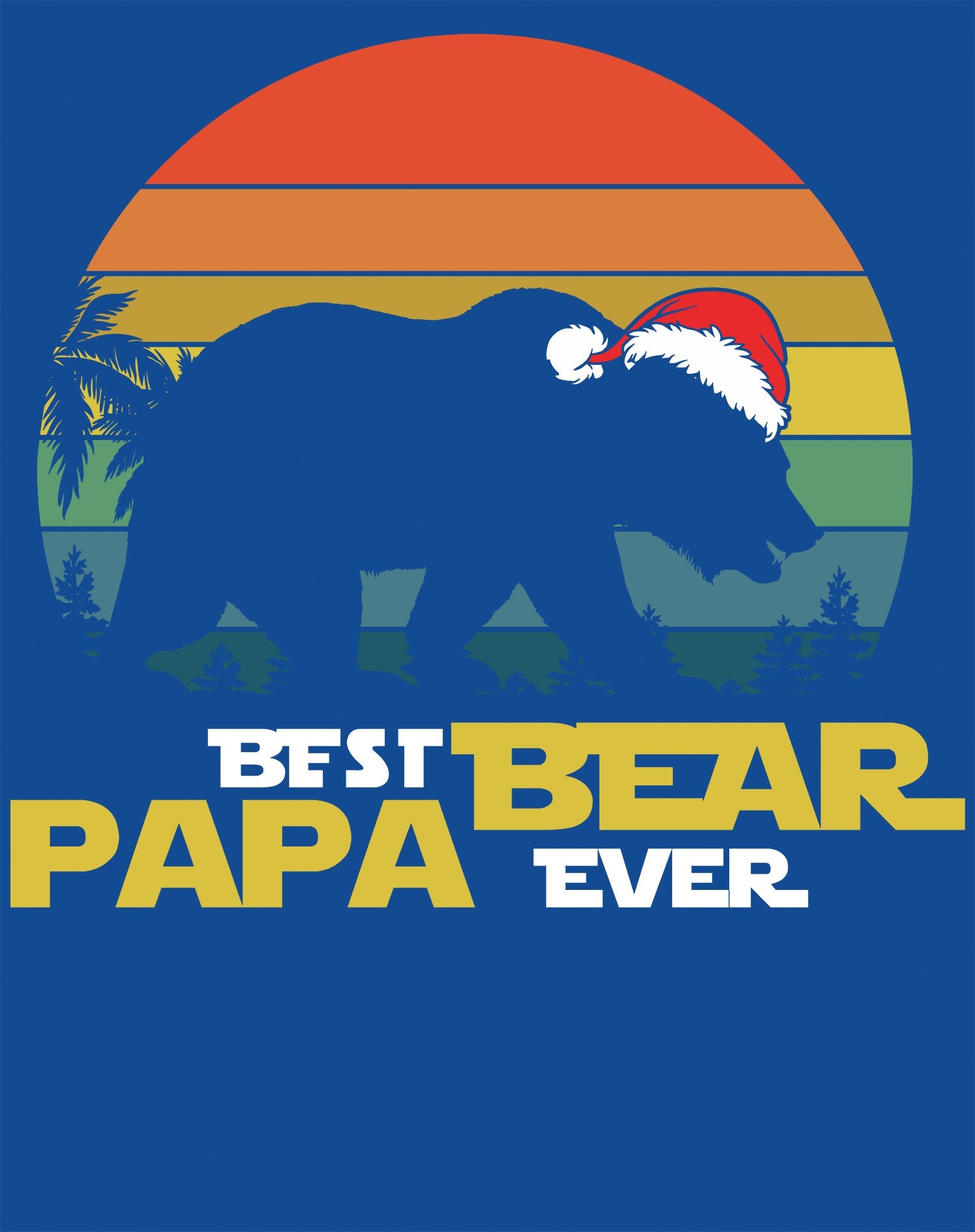 Christmas Best Papa Bear Ever Dad Father Vintage Xmas Family Men's T-Shirt
