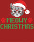 Christmas Cat Lover Santa Hat Glasses Paws Cute Pet Xmas Men's T-Shirt