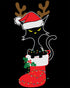 Christmas Cat Lover Santa Hat Stocking Vintage Fun Sweet Lol Women's T-Shirt