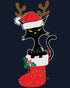 Christmas Cat Lover Santa Hat Stocking Vintage Fun Sweet Lol Women's T-Shirt