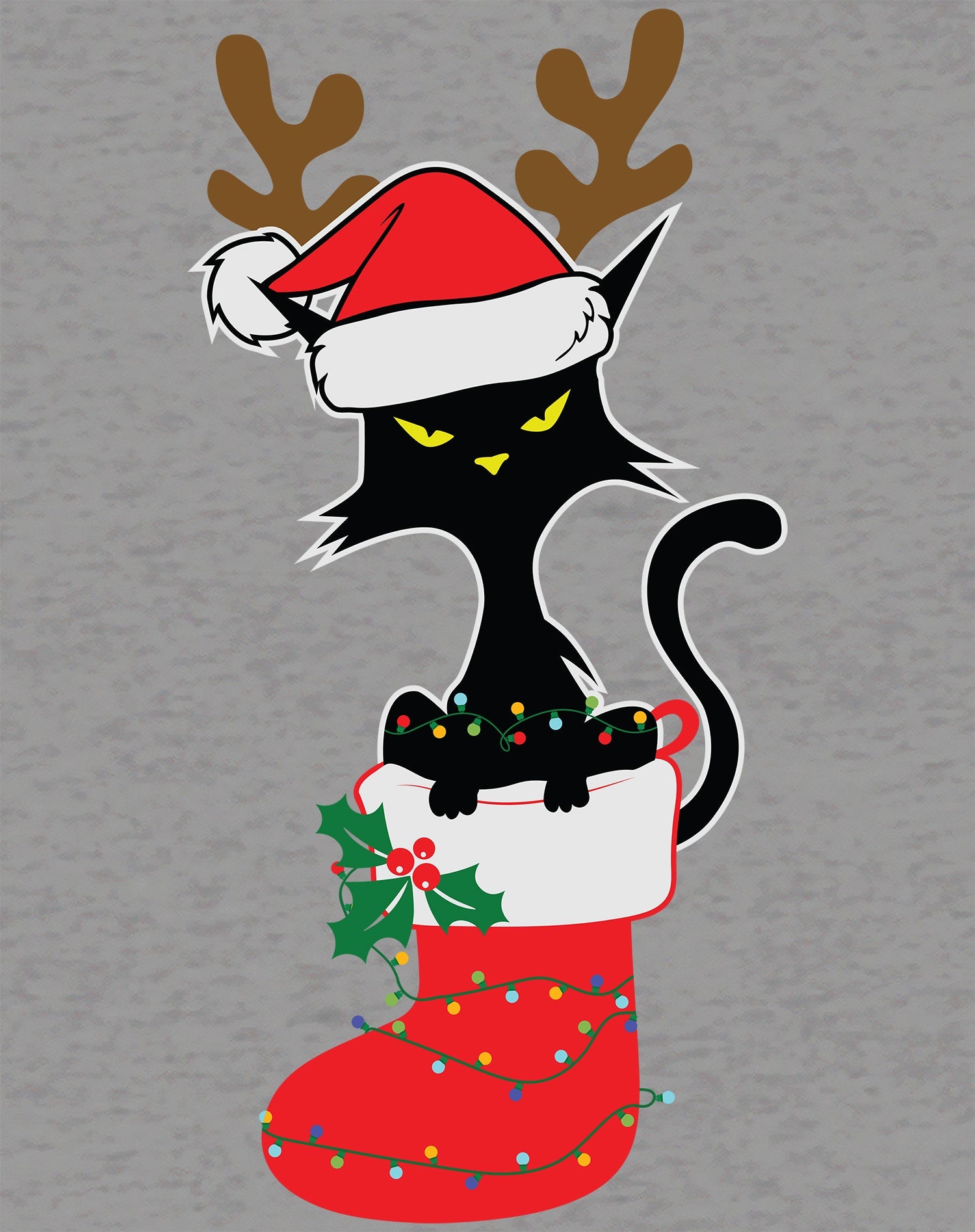 Christmas Cat Lover Santa Hat Stocking Vintage Fun Sweet Lol Unisex Sweatshirt