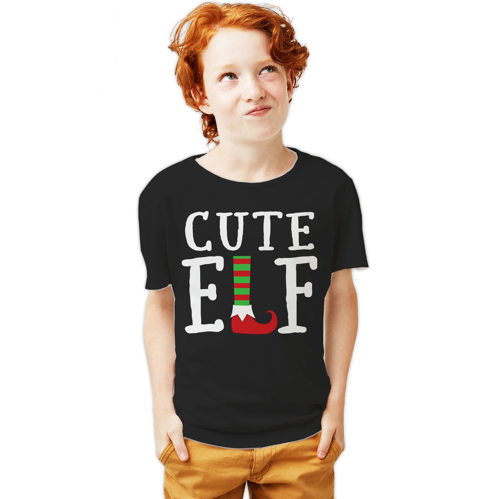 Christmas Elf Squad Cute Shoes Meme Funny Matching Family Youth T-Shirt