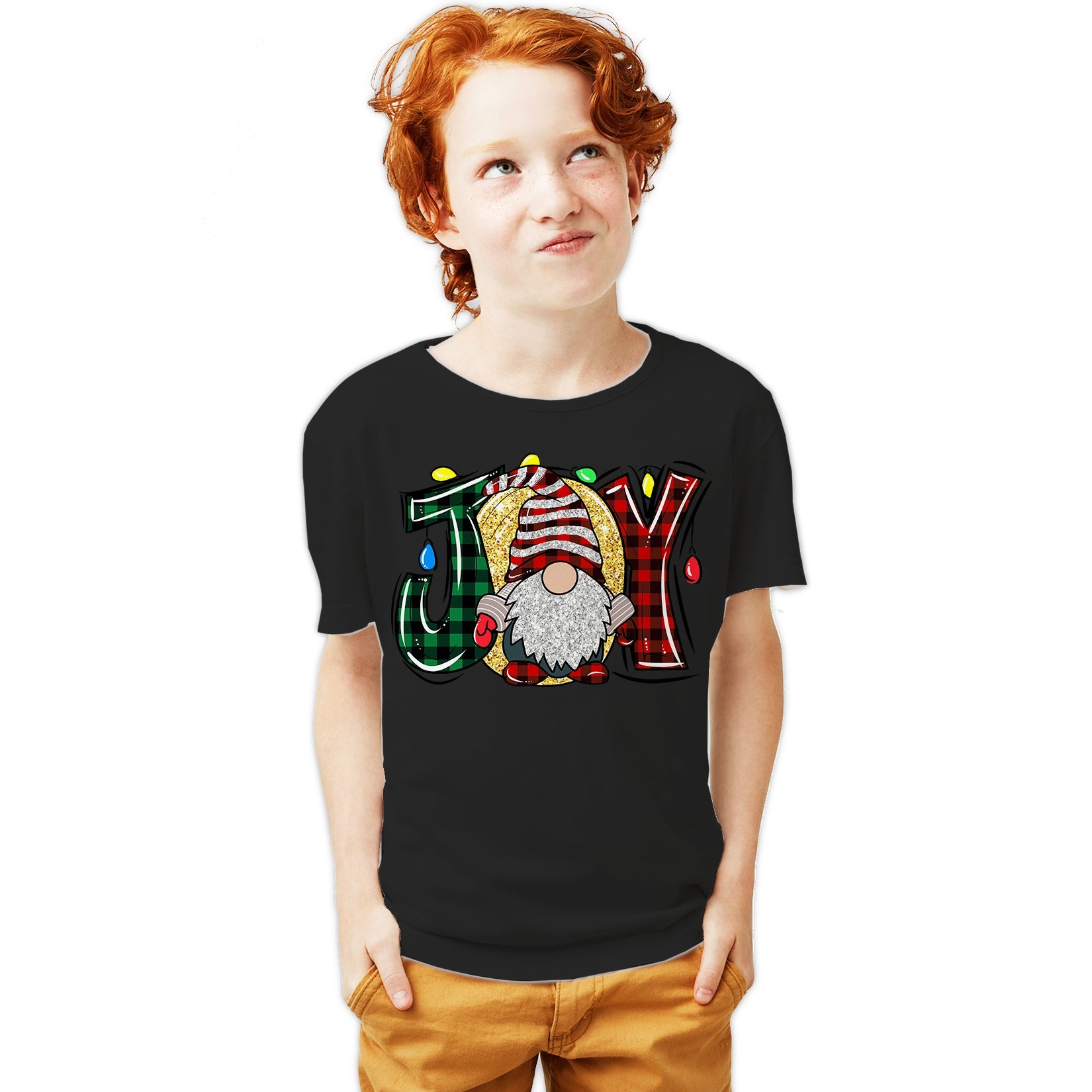 Christmas Gnome Joy Sparkle Meme Traditional Xmas Family Fun Youth T-Shirt