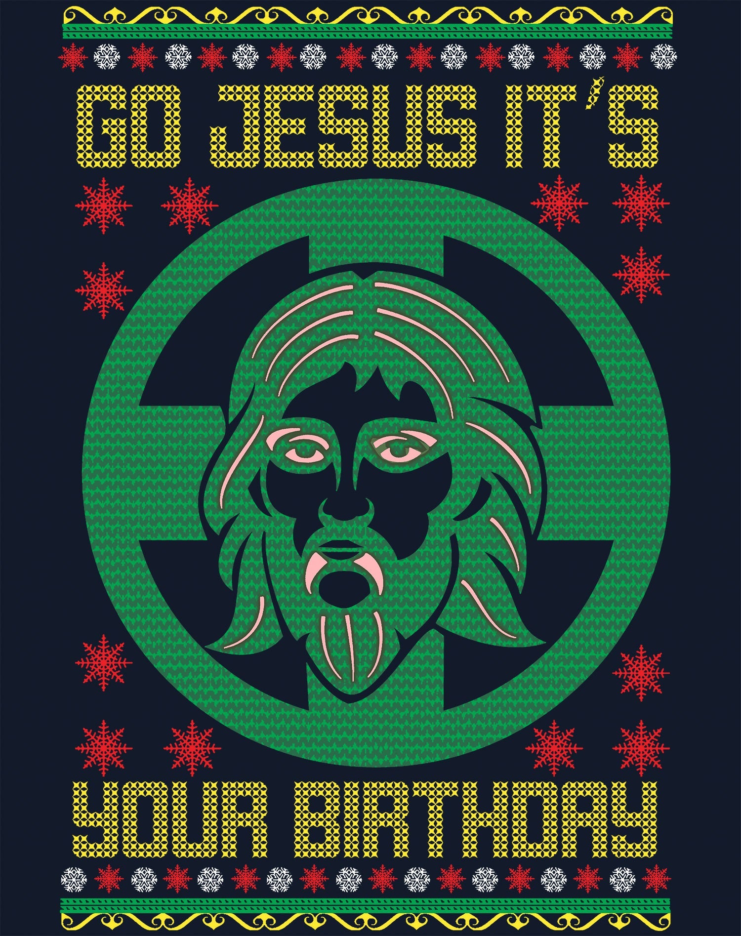 Christmas Go Jesus Its Your Birthday Meme Funny Ugly Xmas Men's T-Shirt