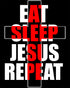 Christmas Jesus Meme Eat Sleep Repeat Christ Cross Church Women's T-Shirt