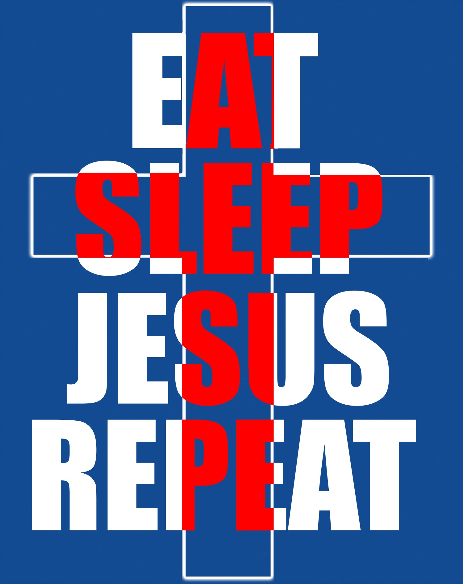 Christmas Jesus Meme Eat Sleep Repeat Christ Cross Church Men's T-Shirt