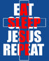 Christmas Jesus Meme Eat Sleep Repeat Christ Cross Church Women's T-Shirt