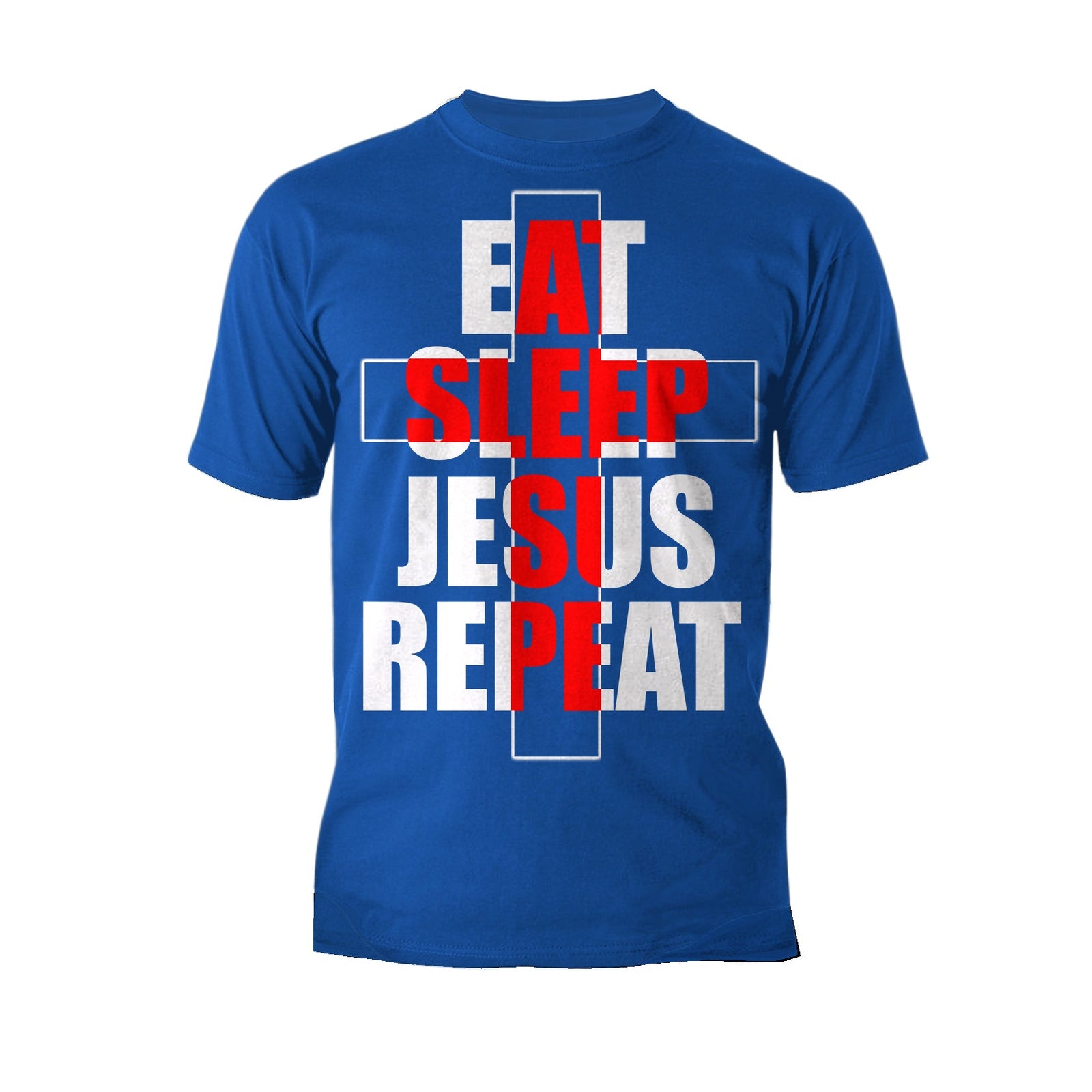 Christmas Jesus Meme Eat Sleep Repeat Christ Cross Church Men's T-Shirt