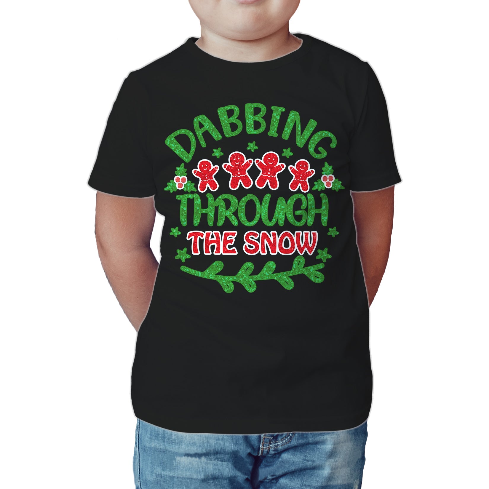 Christmas Meme Dabbing Gingerbread Men Snow Lol Xmas Sparkle Kid's T-Shirt