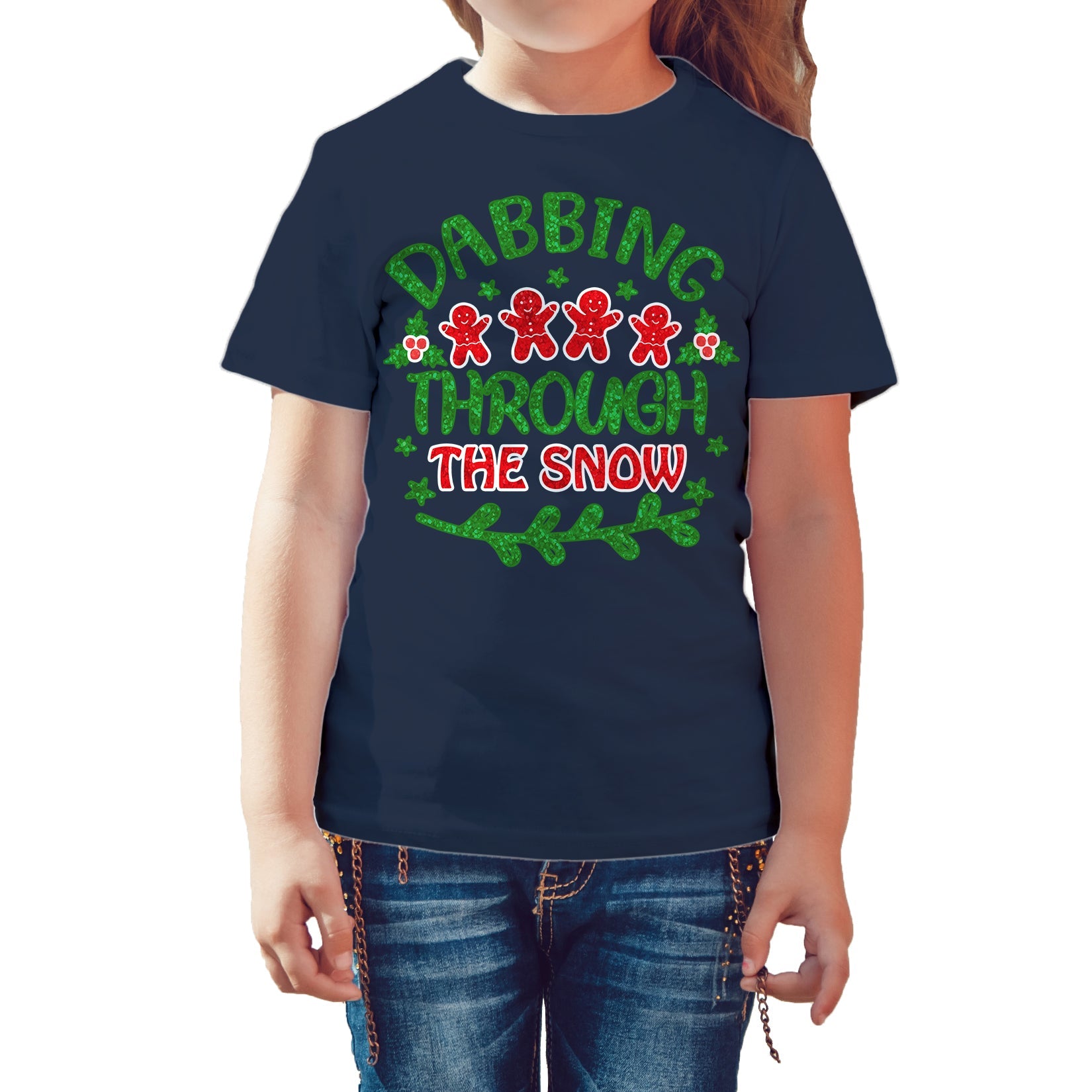 Christmas Meme Dabbing Gingerbread Men Snow Lol Xmas Sparkle Kid's T-Shirt
