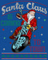 Christmas Santa Claus Is Coming To Town Xmas Sparkle Biker Women's T-Shirt