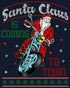 Christmas Santa Claus Is Coming To Town Xmas Sparkle Biker Men's T-Shirt