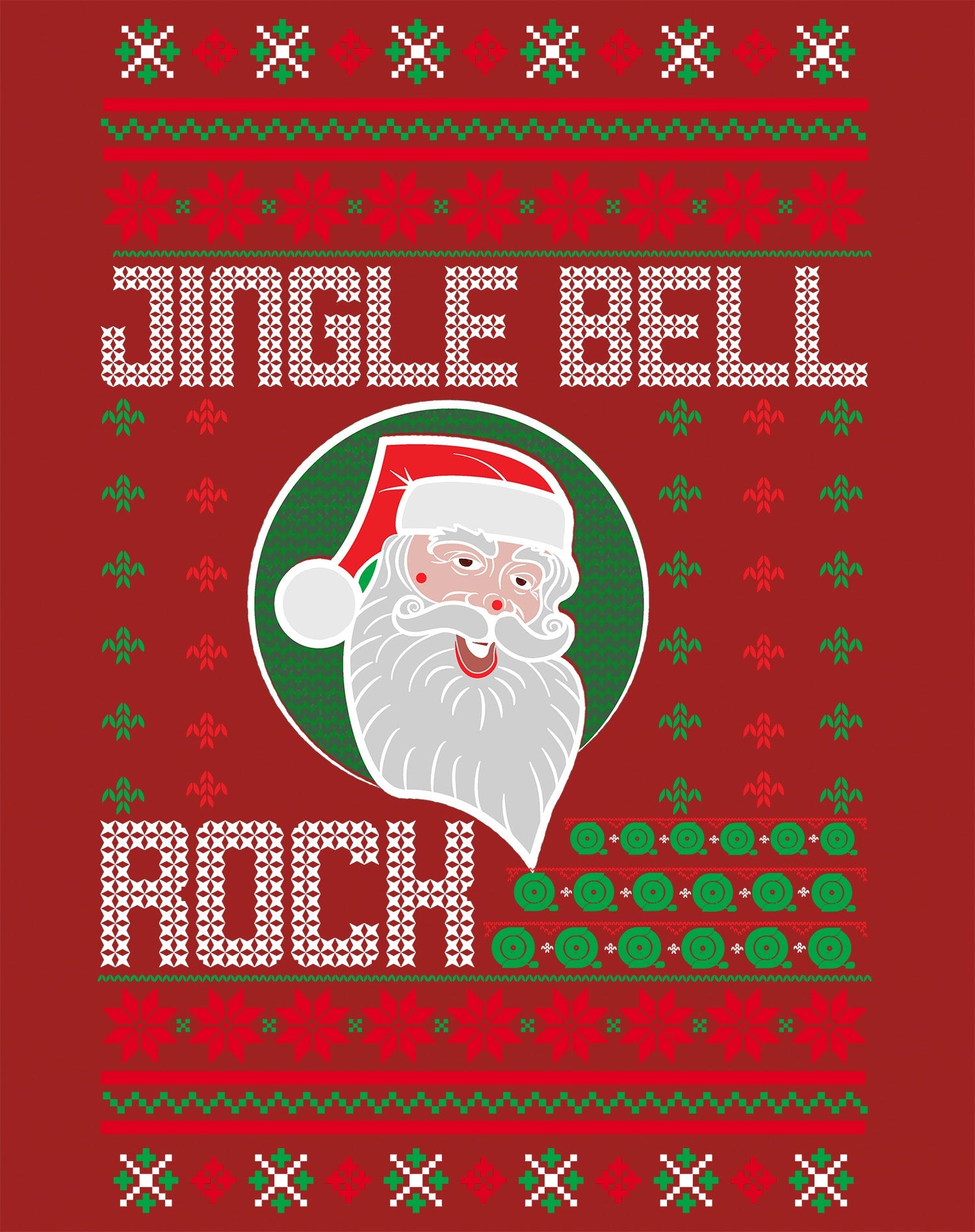 Christmas Santa Claus Jingle Bells Rock Fun Ugly Xmas Lol Men's T-Shirt