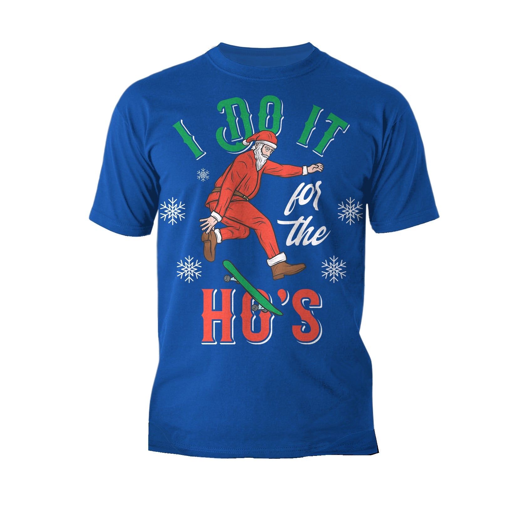 Christmas Santa I Do It For The Ho's Meme Funny Dad Joke Lol Men's T-Shirt