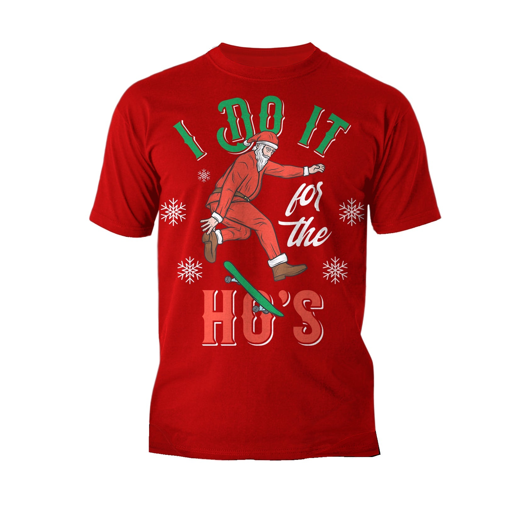 Christmas Santa I Do It For The Ho's Meme Funny Dad Joke Lol Men's T-Shirt