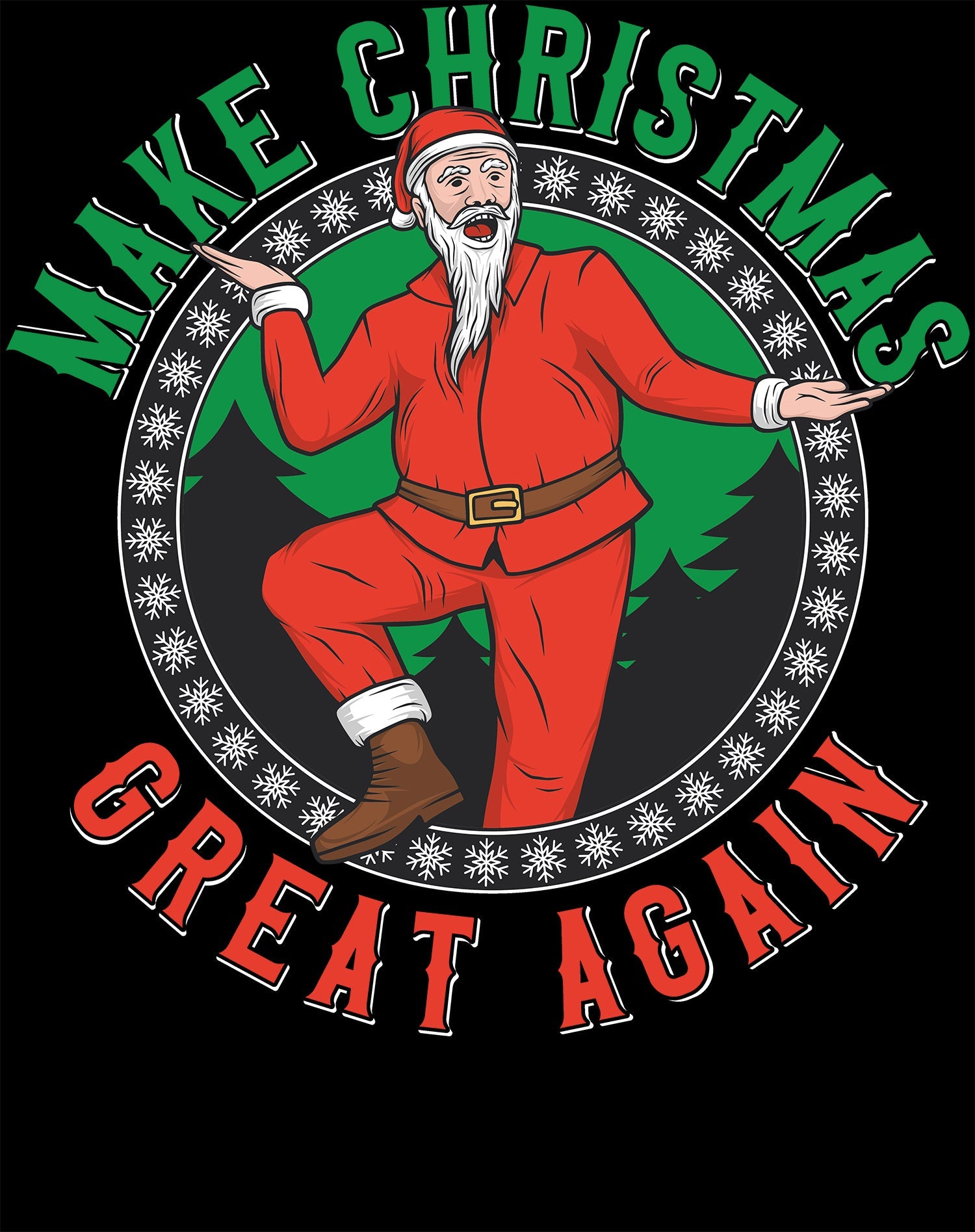 Christmas Santa Make Xmas Great Again Meme Dad Joke Fun Lol Women's T-Shirt