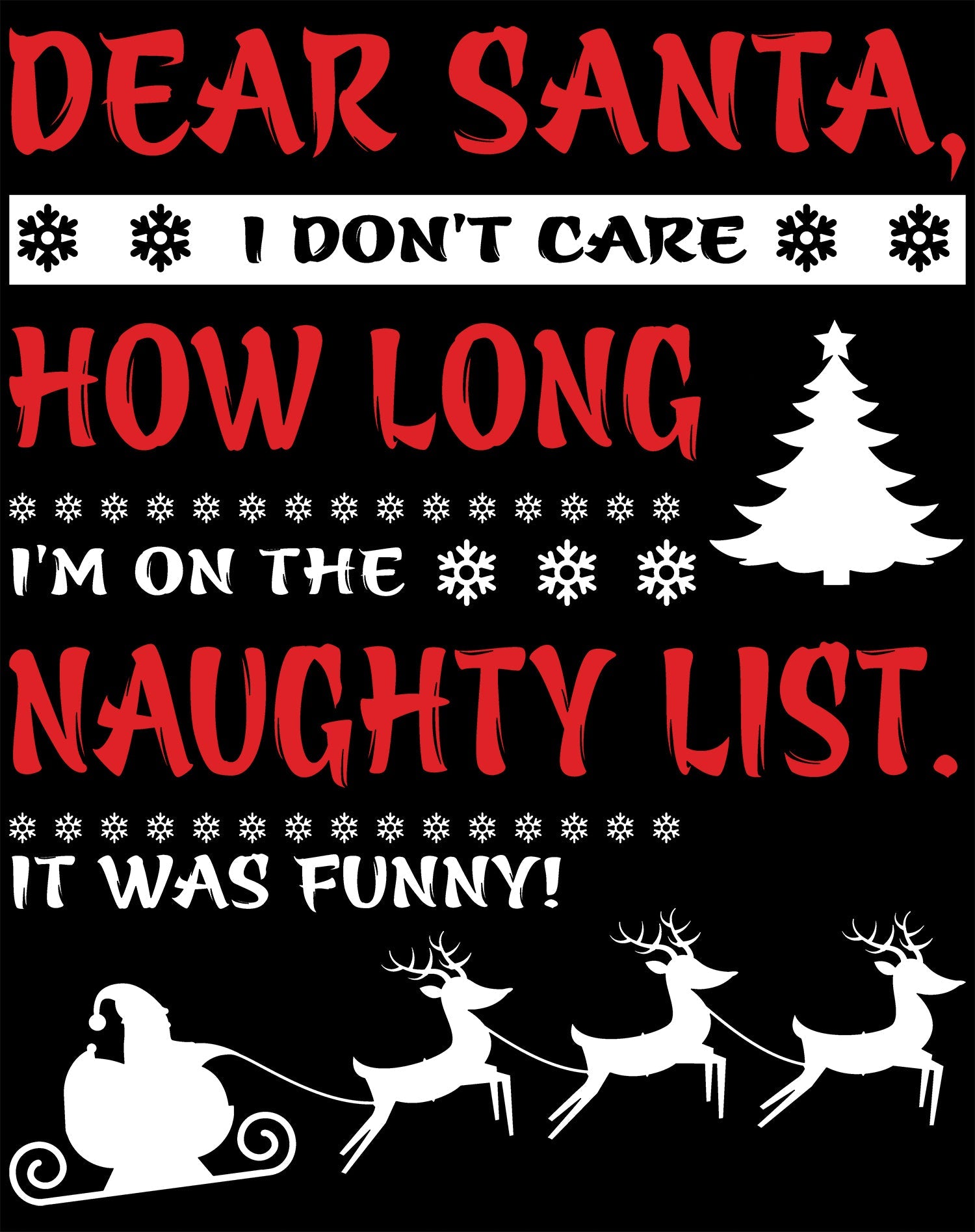 Christmas Santa Naughty List Cute Funny Gag Xmas Day Joke Men's T-Shirt