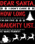 Christmas Santa Naughty List Cute Funny Gag Xmas Day Joke Men's T-Shirt