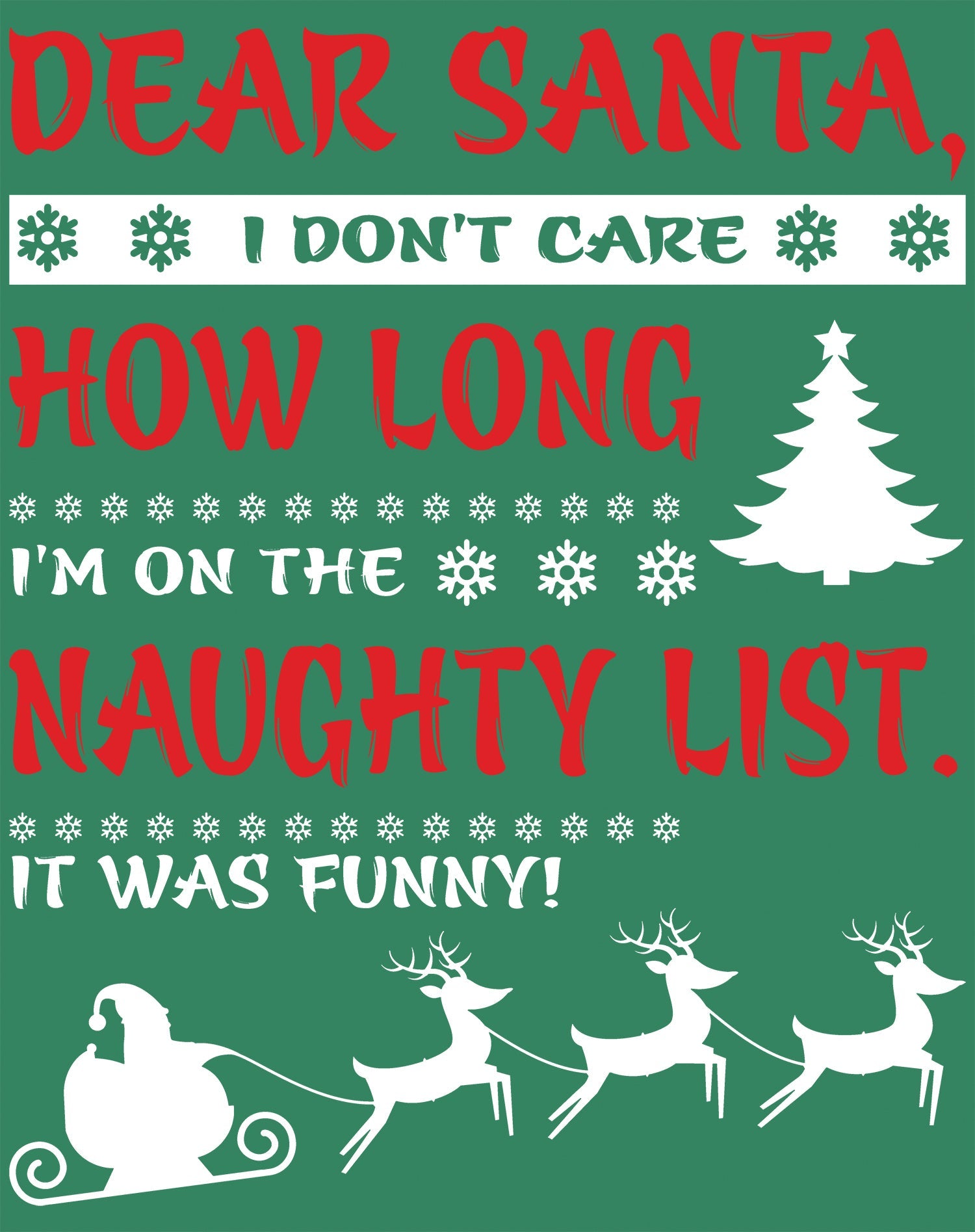 Christmas Santa Naughty List Cute Funny Gag Xmas Day Joke Men's T-Shirt